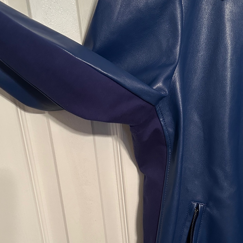 Chico's Blue Faux Leather Jacket - Picture 6 of 12